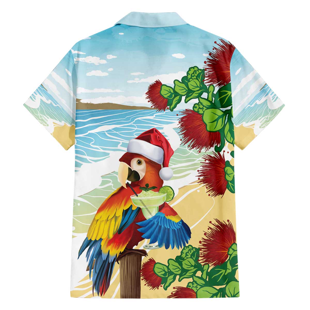 Have A Very Beach Christmas Family Matching Off The Shoulder Long Sleeve Dress and Hawaiian Shirt Parrot By Lehua Flower - Polynesian Pride