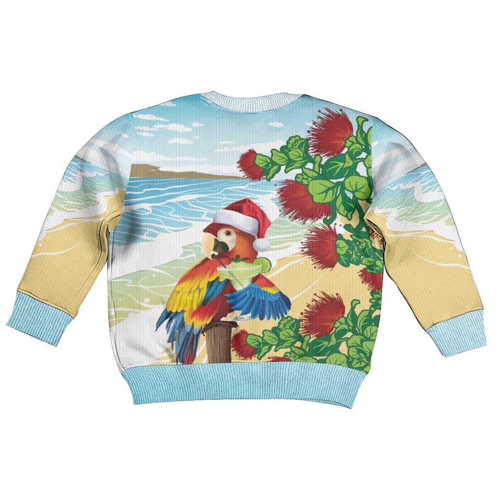 Have A Very Beach Christmas Kid Ugly Christmas Sweater Parrot By Lehua Flower - Polynesian Pride