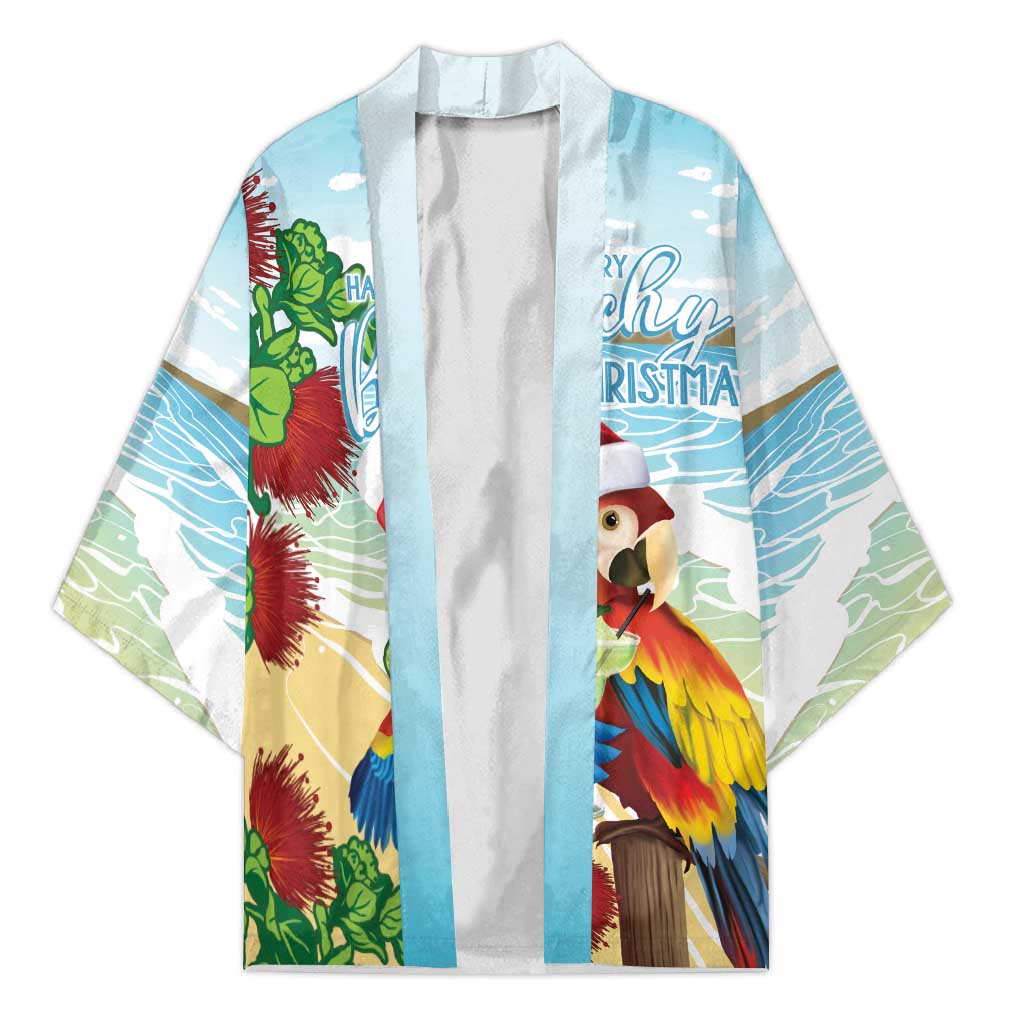 Have A Very Beach Christmas Kimono Parrot By Lehua Flower - Polynesian Pride