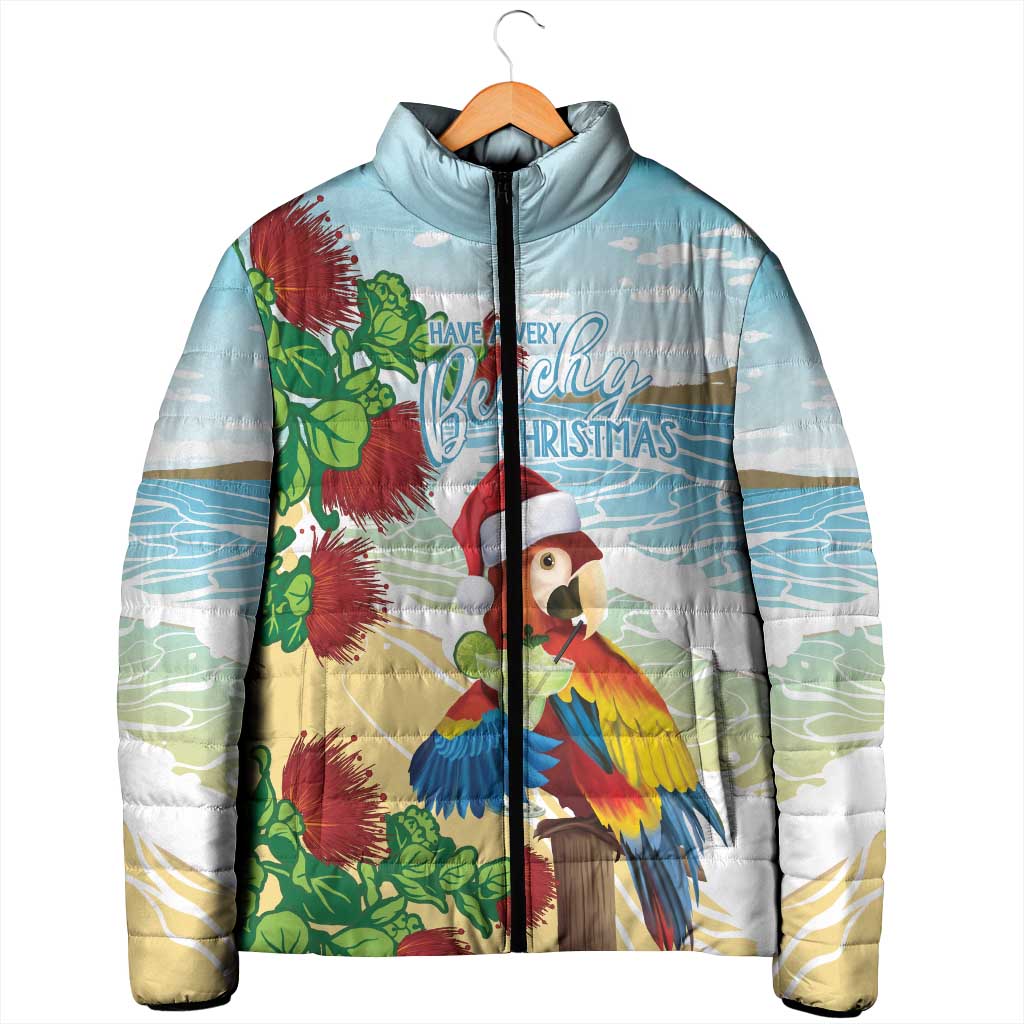 Have A Very Beach Christmas Padded Jacket Parrot By Lehua Flower LT7 - Polynesian Pride