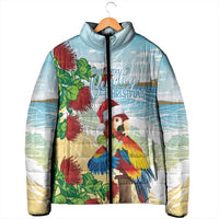 Have A Very Beach Christmas Padded Jacket Parrot By Lehua Flower LT7 - Polynesian Pride