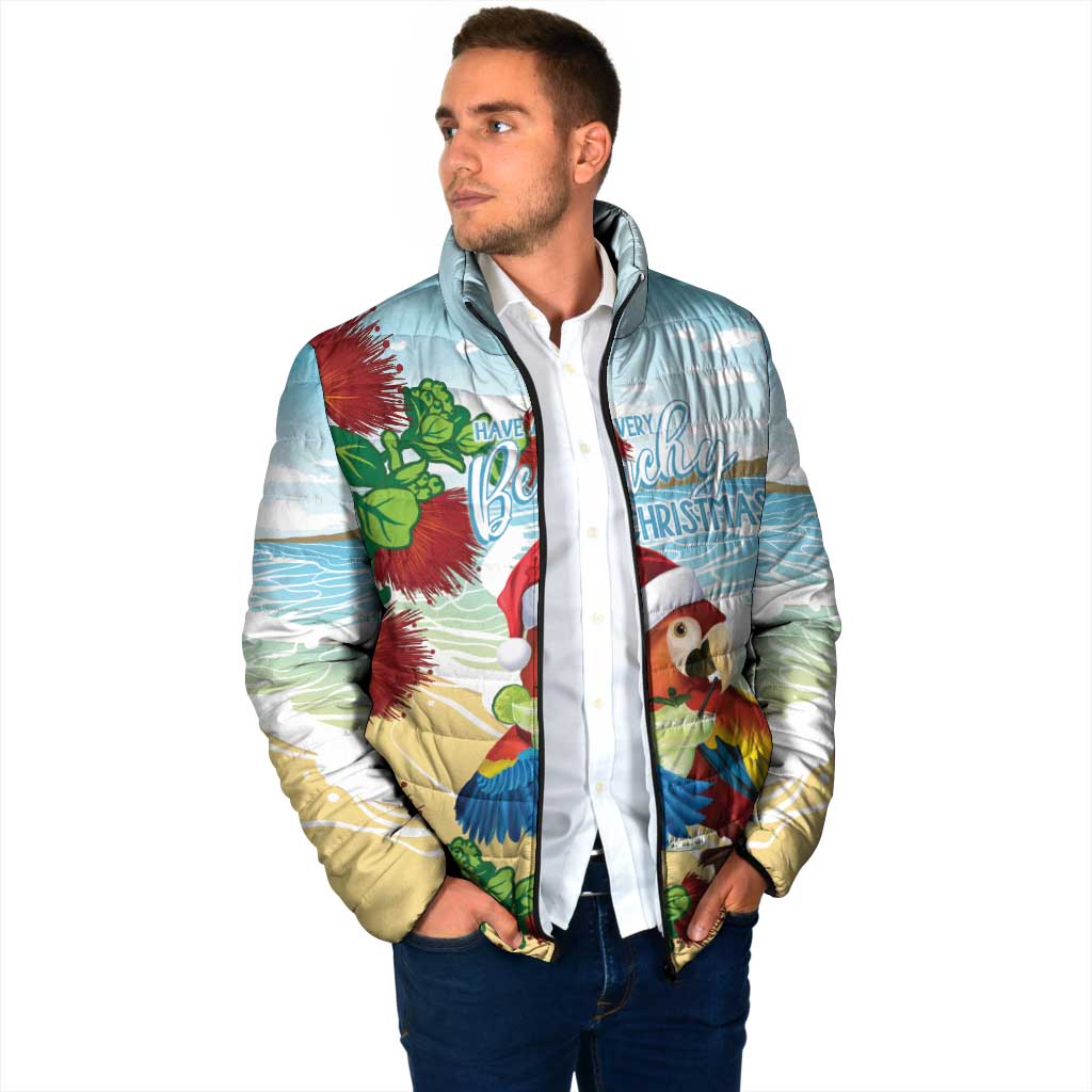 Have A Very Beach Christmas Padded Jacket Parrot By Lehua Flower LT7 - Polynesian Pride