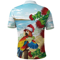 Have A Very Beach Christmas Polo Shirt Parrot By Lehua Flower - Polynesian Pride
