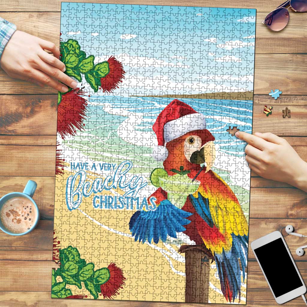 Have A Very Beach Christmas Puzzle Parrot By Lehua Flower LT7 Art - Polynesian Pride