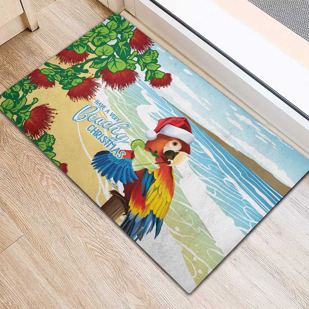 Have A Very Beach Christmas Rubber Doormat Parrot By Lehua Flower LT7 - Polynesian Pride