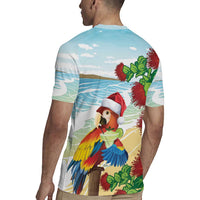 Have A Very Beach Christmas Rugby Jersey Parrot By Lehua Flower LT7 - Polynesian Pride