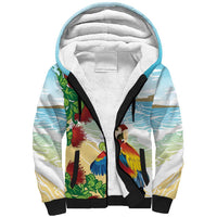 Have A Very Beach Christmas Sherpa Hoodie Parrot By Lehua Flower LT7 Unisex Art - Polynesian Pride