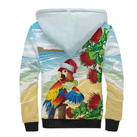 Have A Very Beach Christmas Sherpa Hoodie Parrot By Lehua Flower LT7 - Polynesian Pride
