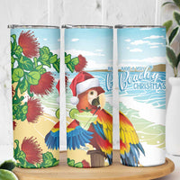 Have A Very Beach Christmas Skinny Tumbler Parrot By Lehua Flower - Polynesian Pride