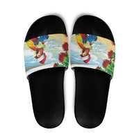 Have A Very Beach Christmas Slide Sandals Parrot By Lehua Flower - Polynesian Pride