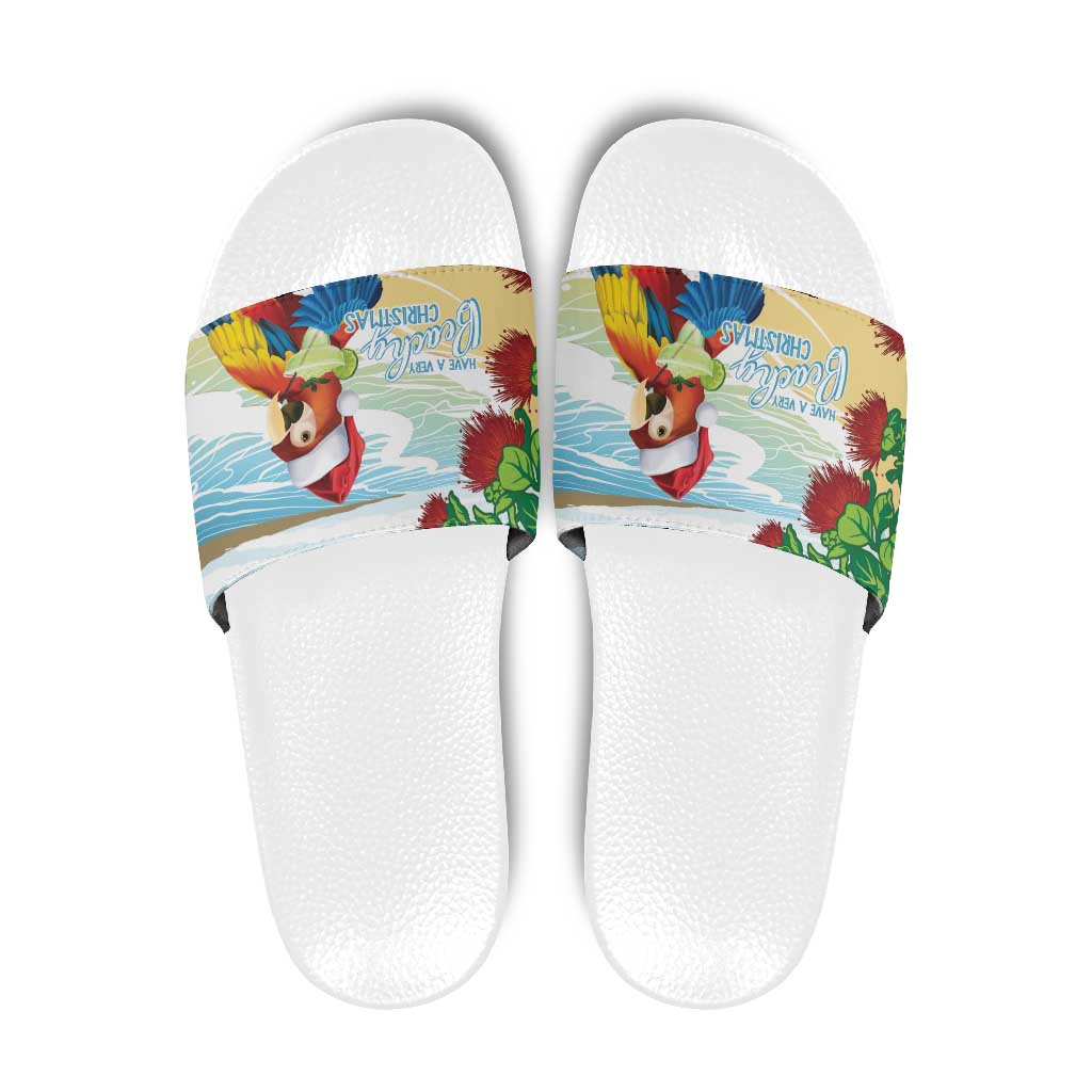 Have A Very Beach Christmas Slide Sandals Parrot By Lehua Flower - Polynesian Pride