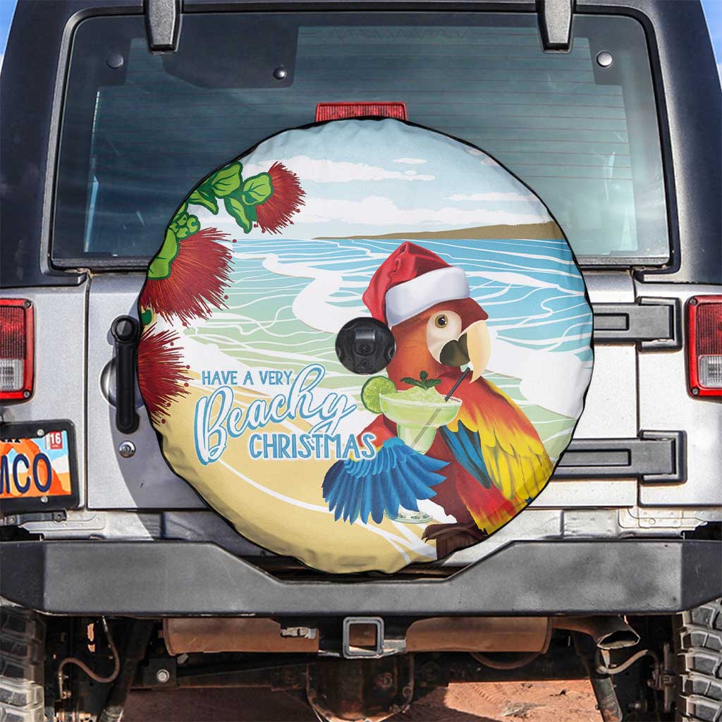 Have A Very Beach Christmas Spare Tire Cover Parrot By Lehua Flower - Polynesian Pride