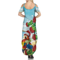 Have A Very Beach Christmas Summer Maxi Dress Parrot By Lehua Flower - Polynesian Pride