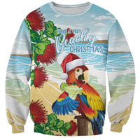 Have A Very Beach Christmas Sweatshirt Parrot By Lehua Flower LT7 Unisex Art - Polynesian Pride