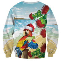Have A Very Beach Christmas Sweatshirt Parrot By Lehua Flower LT7 - Polynesian Pride