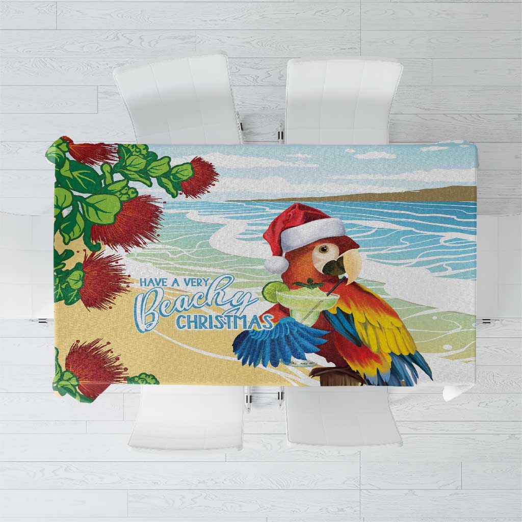 Have A Very Beach Christmas Tablecloth Parrot By Lehua Flower LT7 Art - Polynesian Pride