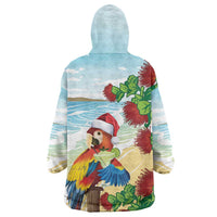 Have A Very Beach Christmas Wearable Blanket Hoodie Parrot By Lehua Flower LT7 - Polynesian Pride