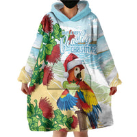 Have A Very Beach Christmas Wearable Blanket Hoodie Parrot By Lehua Flower LT7 - Polynesian Pride