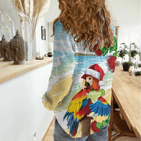 Have A Very Beach Christmas Women Casual Shirt Parrot By Lehua Flower - Polynesian Pride