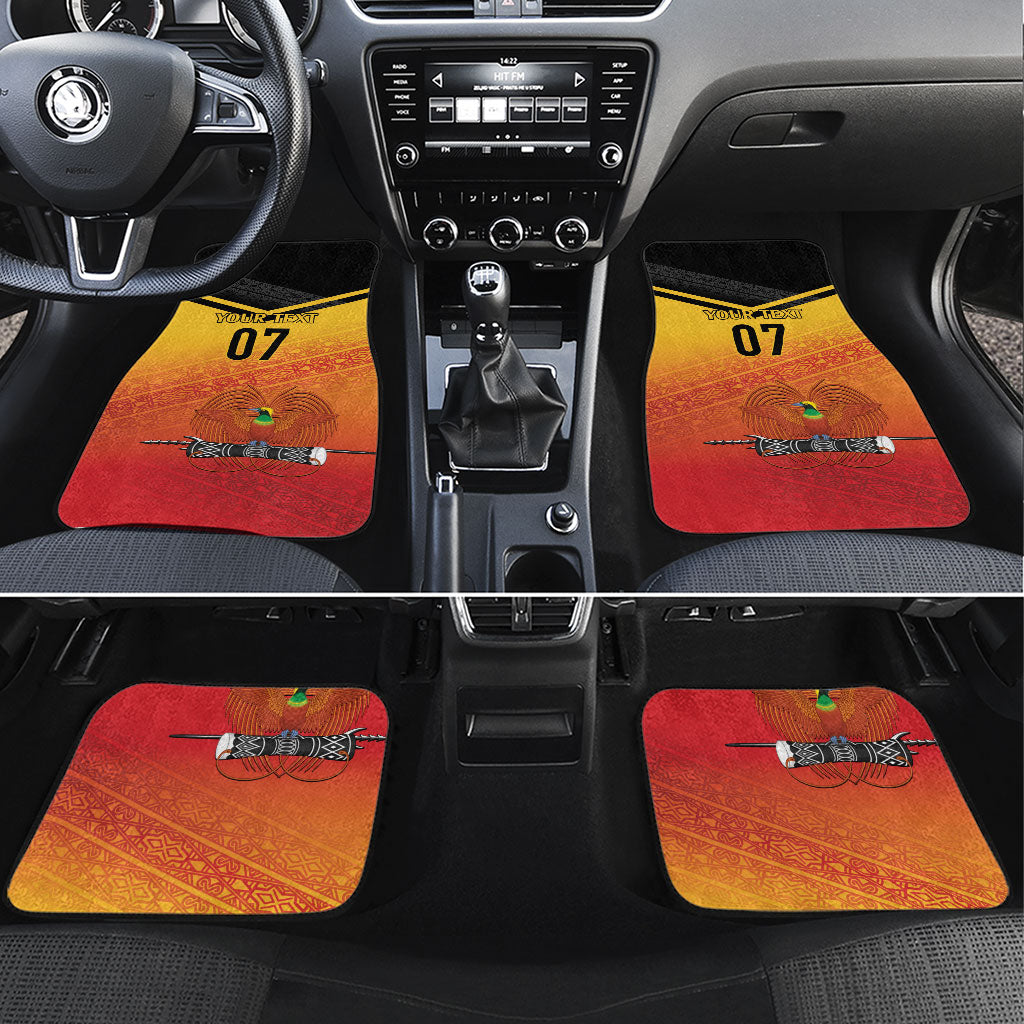 Papua New Guinea Custom Rugby The Kumuls Car Mats Motuan Inspired Pattern LT7 Set 4pcs Multicolor - Polynesian Pride