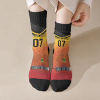 Papua New Guinea Custom Rugby The Kumuls Crew Socks Motuan Inspired Pattern LT7 Crew Socks Multicolor - Polynesian Pride