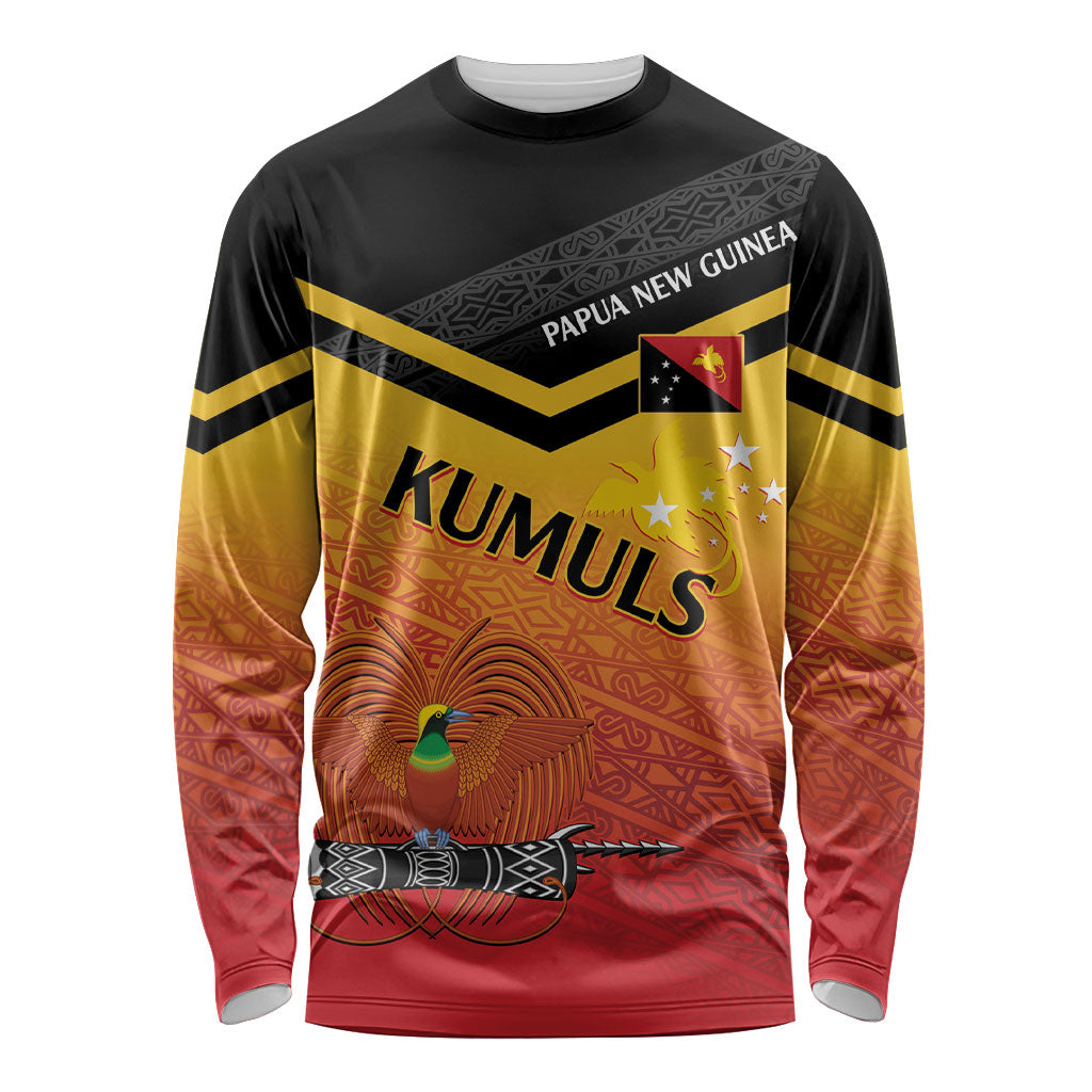Papua New Guinea Custom Rugby The Kumuls Long Sleeve Shirt Motuan Inspired Pattern LT7 Unisex Multicolor - Polynesian Pride