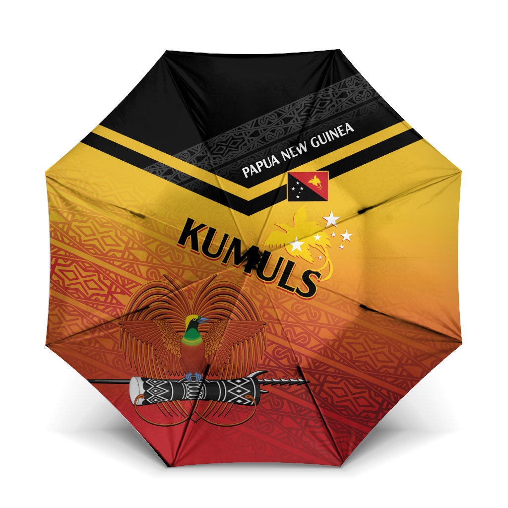 Papua New Guinea Rugby The Kumuls Umbrella Motuan Inspired Pattern LT7 One Size Folded 11.42 inch Opened Diameter 37.4 inch Multicolor - Polynesian Pride