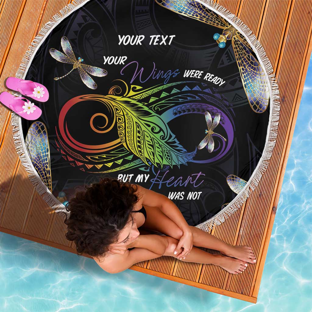 Personalised Polynesian Memorial Beach Blanket Your Wings Were Ready But My Heart Was Not LT7 - Polynesian Pride