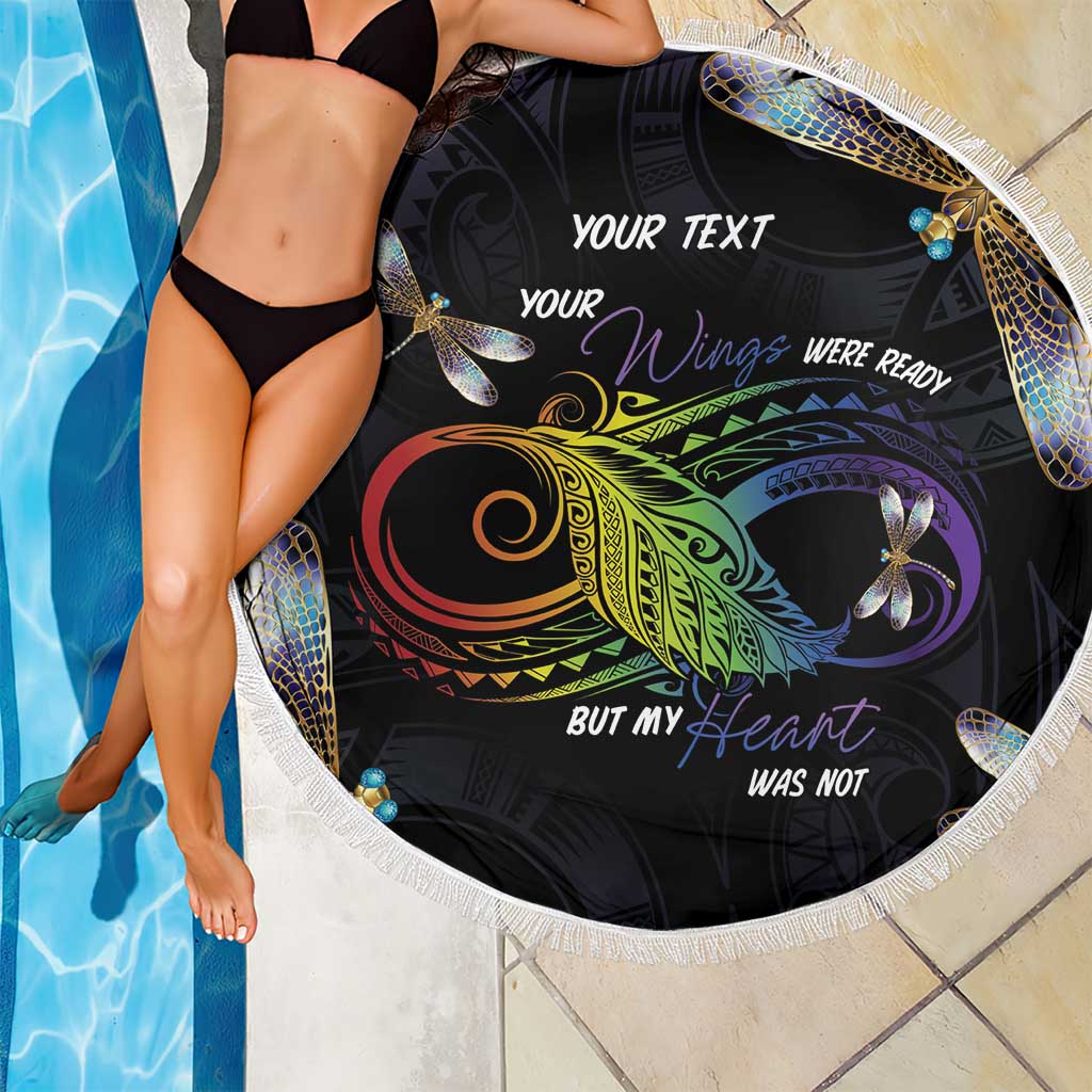 Personalised Polynesian Memorial Beach Blanket Your Wings Were Ready But My Heart Was Not LT7 - Polynesian Pride