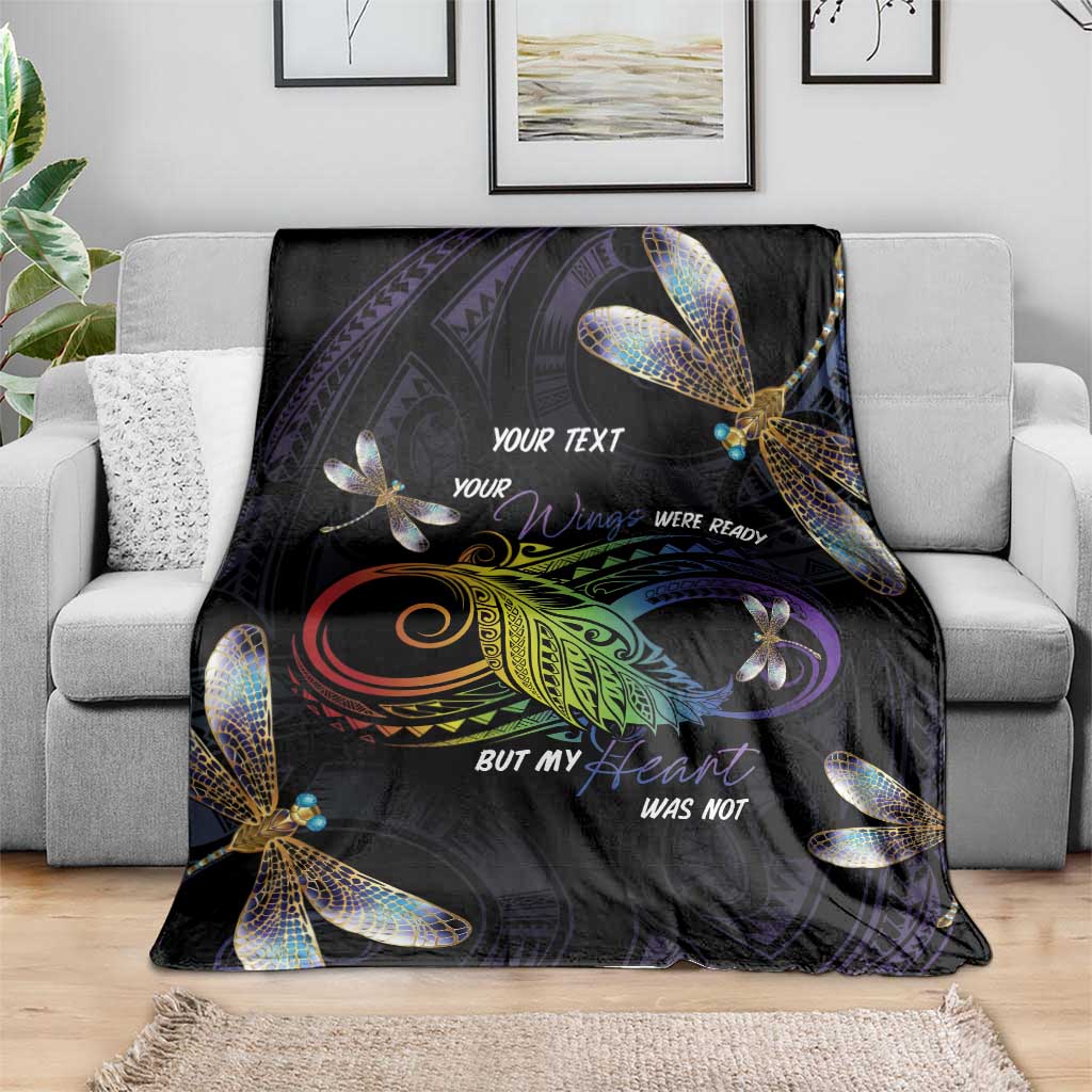 Personalised Polynesian Memorial Blanket Your Wings Were Ready But My Heart Was Not LT7 - Polynesian Pride