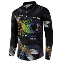 Personalised Polynesian Memorial Button Sweatshirt Your Wings Were Ready But My Heart Was Not LT7 - Polynesian Pride