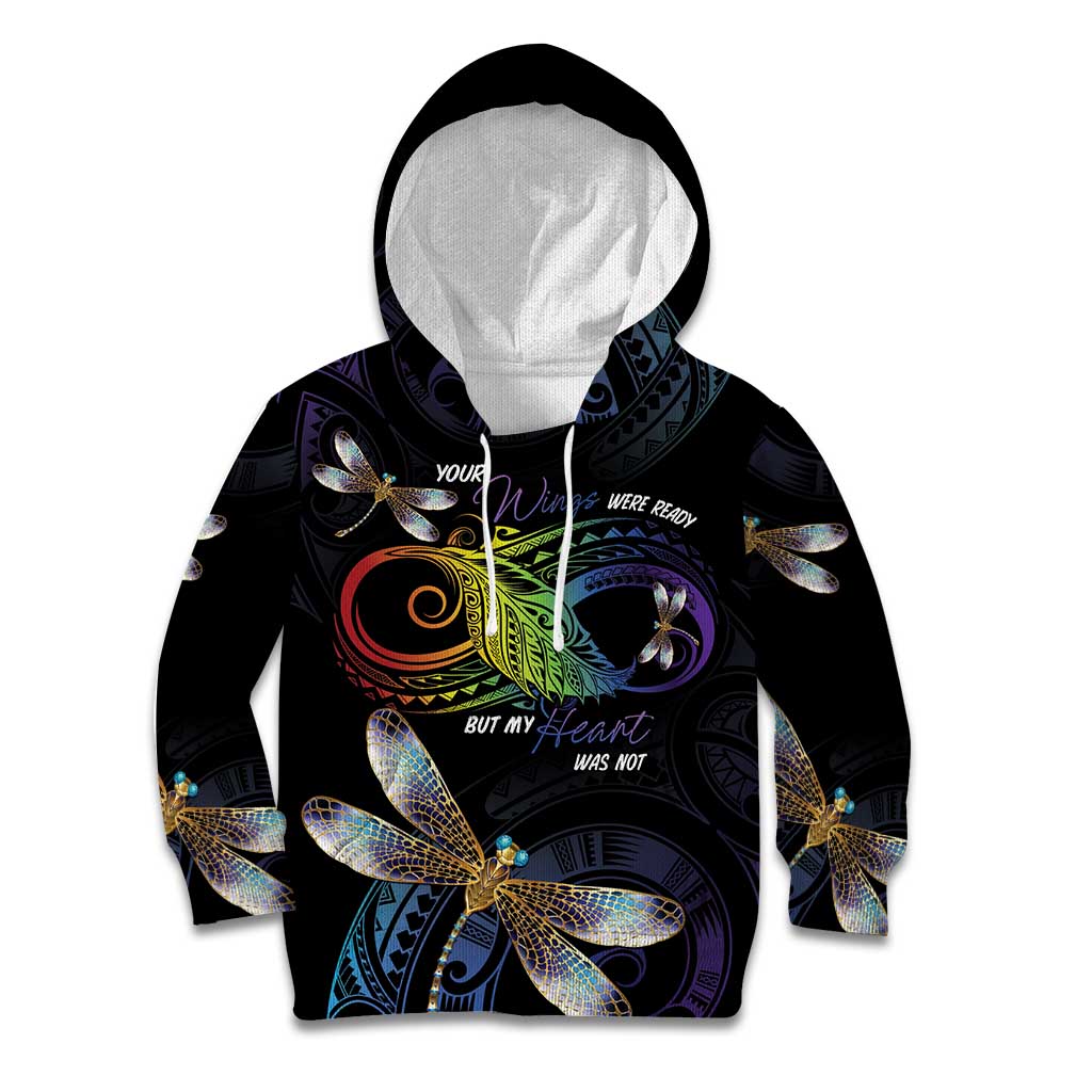 Personalised Polynesian Memorial Kid Hoodie Your Wings Were Ready But My Heart Was Not