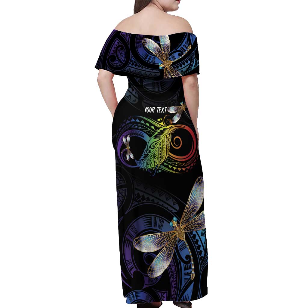 Personalised Polynesian Memorial Off Shoulder Maxi Dress Your Wings Were Ready But My Heart Was Not LT7 - Polynesian Pride