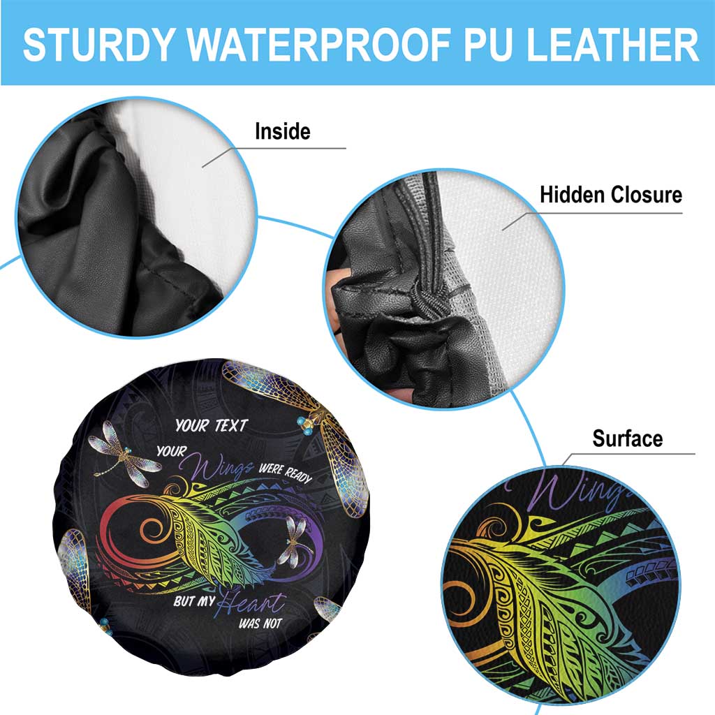 Personalised Polynesian Memorial Spare Tire Cover Your Wings Were Ready But My Heart Was Not LT7 - Polynesian Pride