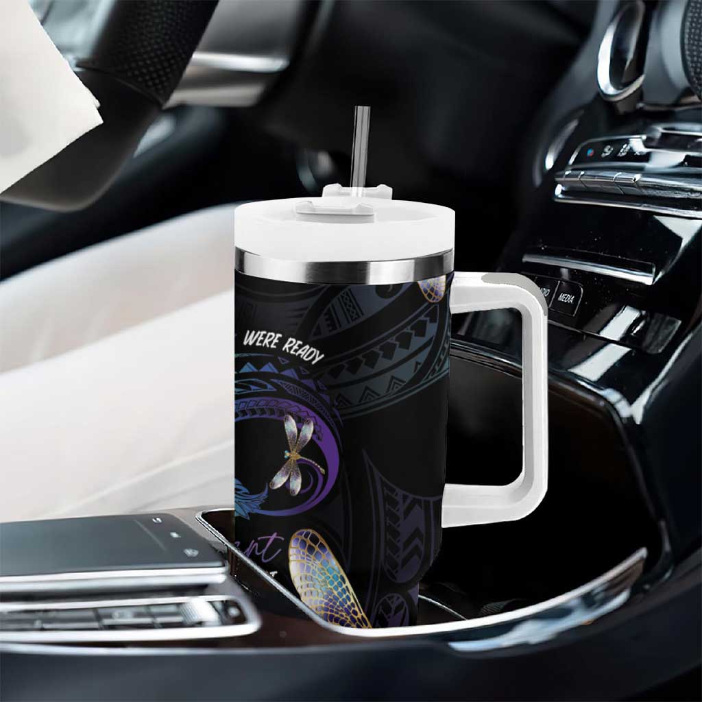 Personalised Polynesian Memorial Tumbler With Handle Your Wings Were Ready But My Heart Was Not LT7 - Polynesian Pride