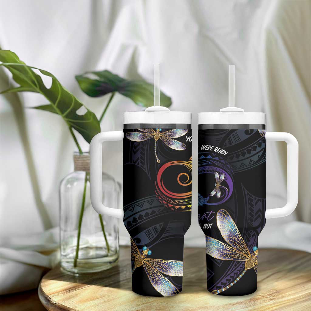 Personalised Polynesian Memorial Tumbler With Handle Your Wings Were Ready But My Heart Was Not LT7 - Polynesian Pride