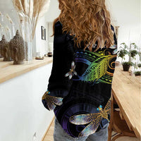 Personalised Polynesian Memorial Women Casual Shirt Your Wings Were Ready But My Heart Was Not