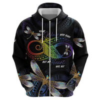 Personalised Polynesian Memorial Zip Hoodie Your Wings Were Ready But My Heart Was Not