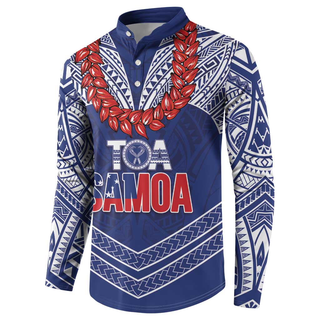 Toa Samoa Rugby Custom Button Sweatshirt Ulafala Mix Nifo'oti - Polynesian Pride