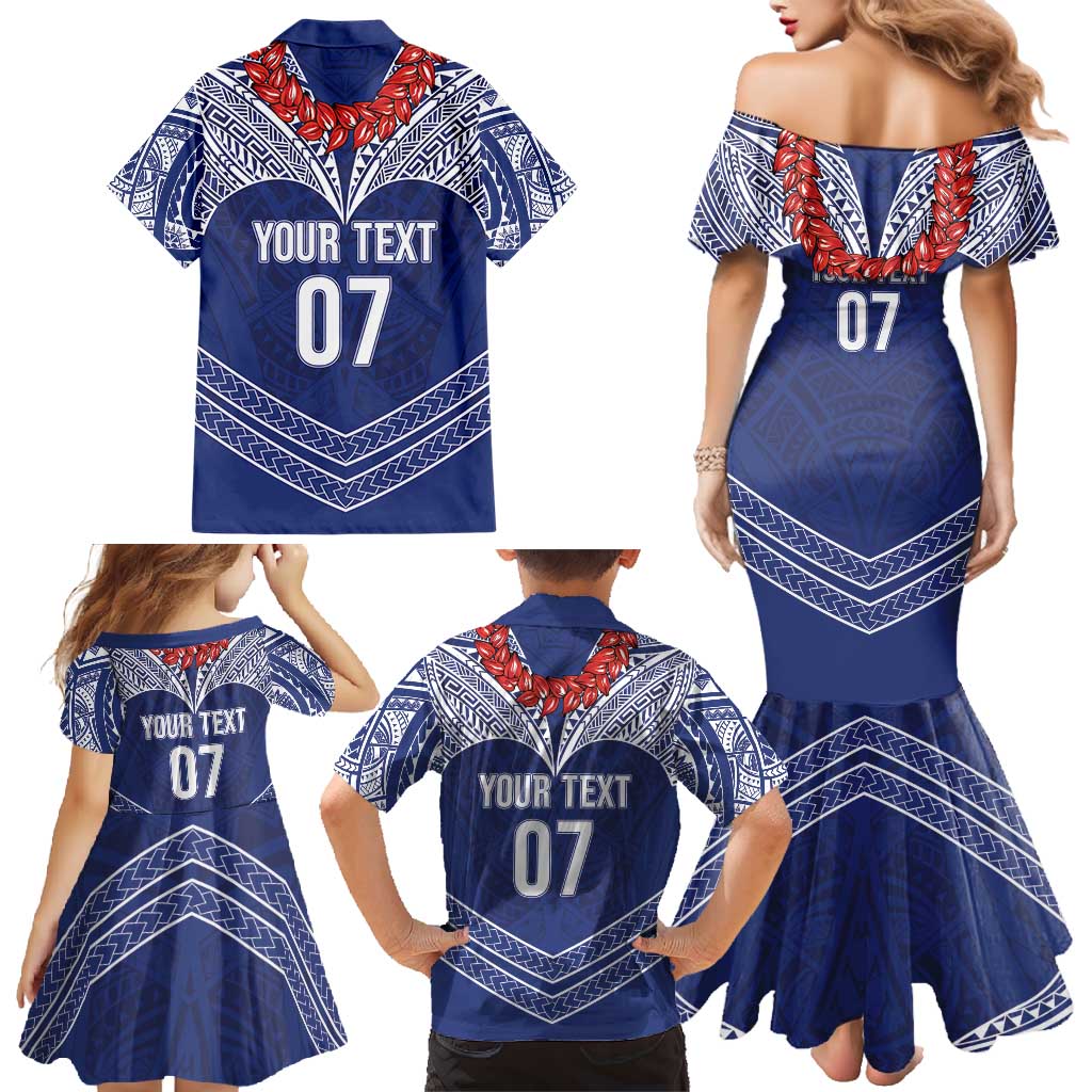 Toa Samoa Rugby Custom Family Matching Mermaid Dress and Hawaiian Shirt Ulafala Mix Nifo'oti - Polynesian Pride