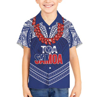 Toa Samoa Rugby Custom Family Matching Off Shoulder Maxi Dress and Hawaiian Shirt Ulafala Mix Nifo'oti - Polynesian Pride