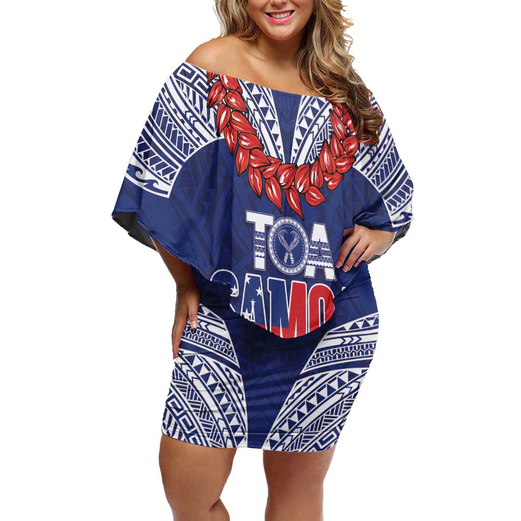 Toa Samoa Rugby Custom Family Matching Off Shoulder Short Dress and Hawaiian Shirt Ulafala Mix Nifo'oti - Polynesian Pride