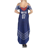 Toa Samoa Rugby Custom Family Matching Summer Maxi Dress and Hawaiian Shirt Ulafala Mix Nifo'oti - Polynesian Pride