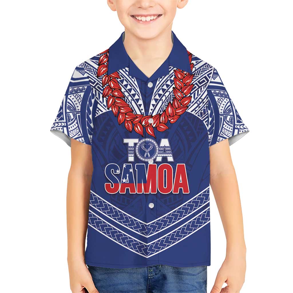Toa Samoa Rugby Custom Kid Hawaiian Shirt Ulafala Mix Nifo'oti - Polynesian Pride