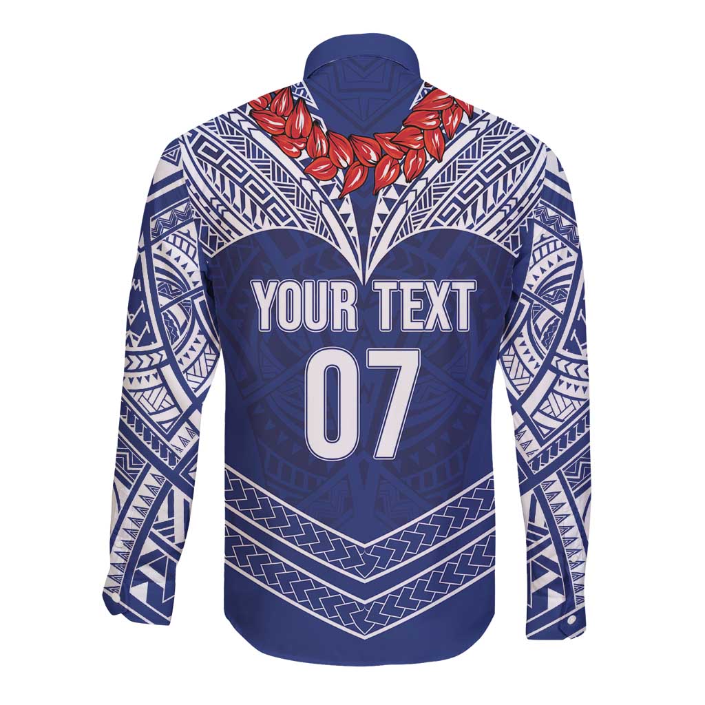 Toa Samoa Rugby Custom Long Sleeve Button Shirt Ulafala Mix Nifo'oti - Polynesian Pride