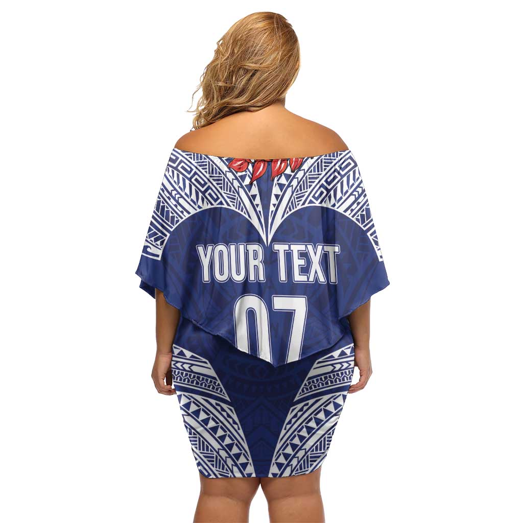 Toa Samoa Rugby Custom Off Shoulder Short Dress Ulafala Mix Nifo'oti - Polynesian Pride