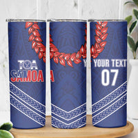 Toa Samoa Rugby Custom Skinny Tumbler Ulafala Mix Nifo'oti - Polynesian Pride