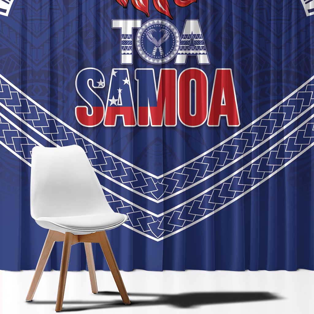 Toa Samoa Rugby Window Curtain Ulafala Mix Nifo'oti - Polynesian Pride