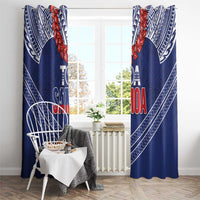Toa Samoa Rugby Window Curtain Ulafala Mix Nifo'oti - Polynesian Pride
