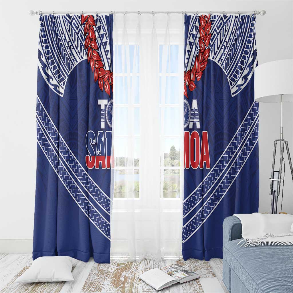 Toa Samoa Rugby Window Curtain Ulafala Mix Nifo'oti - Polynesian Pride